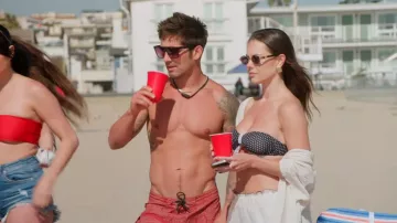 Fashion Nova Beachside Cutie Ruffle Bandeau 2 Piece Bikini worn by Natalie Maguire as seen in Vanderpump Rules (S12E10)