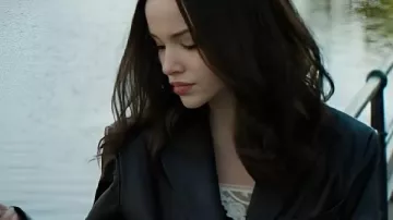 56 Days S01 Dove Cameron Black Leather Blazer worn by Ciara Wyse (Dove Cameron) as seen in 56 Days (S01)