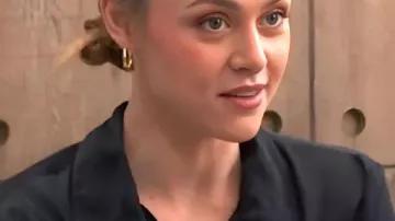 TYATR 2026 Claire Grace Newman Black Floral Shirt (Claire Grace Newman) as seen in The Young and the Restless