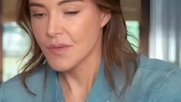 Shrinking Western Denim Shirt worn by Liz (Christa Miller) as seen in Shrinking (S03)