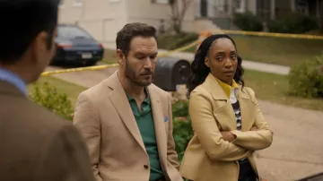 Veste Norma Kamali Gang portée par Faith Mitchell (Iantha Richardson) dans l'épisode Will Trent (S04E07).