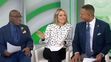 Haut à manches longues imprimé lèvres Reiss Jolie porté par Dylan Dreyer dans l'émission Today le 20 février 2026