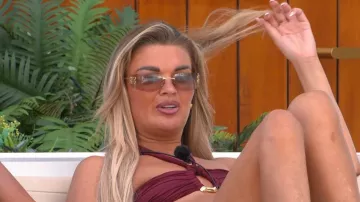 Miu Miu MU A51S5 Women's Rectangular Sunglasses worn by Helena Ford as seen in Love Island: All Stars (S03E29)