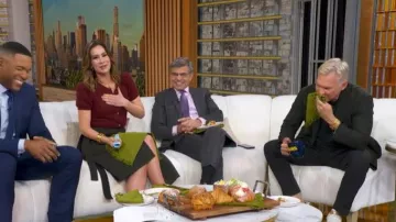 Alice + Olivia Sabine Cashmere Blend Cardigan worn by Rebecca Jarvis as seen in Good Morning America on February 19, 2026