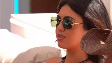 Cartier Signature C De Cartier Rimless Rectangle Frame Sunglasses worn by Belle Hassan as seen in Love Island: All Stars (S03E33)