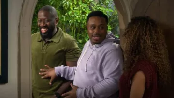 Scotch & Soda Terrycloth Relaxed Fit Polo worn by Malcolm Butler (Sheaun McKinney) as seen in The Neighborhood (S08E09)