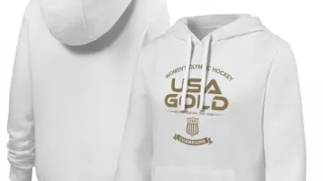 Sweat à capuche blanc de l'équipe féminine de hockey sur gazon des États-Unis, médaillée d'or aux Jeux olympiques d'hiver de 2026