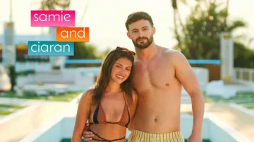 Haut de bikini Pretty Little Thing marron à triangle tressé contrastant, porté par Samie Elishi dans l'émission Love Island : All Stars (S03E35).