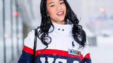The Today Show Sunisa Lee White Team USA Jacket worn by Sunisa Lee as seen in Today