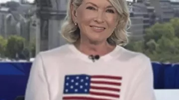 Today Show Martha Stewart American Flag Olympics Sweater as seen in Today