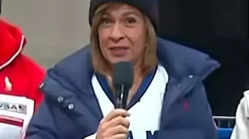 The Today Show 2026 Hoda Kotb Team USA Puffer Jacket worn by Hoda Kotb as seen in Today