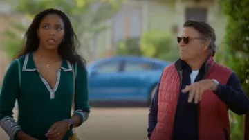 CP Company Blue Moon Lens Half Zip Sweatshirt worn by Derek (Ted McGinley) as seen in Shrinking(S03E05)