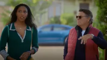 CP Company Blue Moon Lens Half Zip Sweatshirt worn by Derek (Ted McGinley) as seen in Shrinking(S03E05)