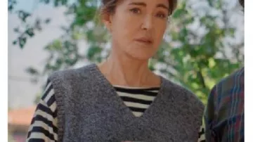 Shrinking S03 Christa Miller Striped Top worn by Liz (Christa Miller) as seen in Shrinking