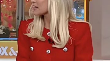 Veste en tweed rouge Ainsley Earhardt Fox et ses amis 2026