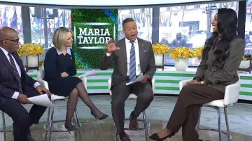 Blazer de lana a cuadros de Saint Laurent usado por Maria Taylor, como se vio en Today el 25 de febrero de 2026