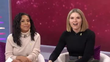 Ann Taylor Studio Collection Cashmere Ribbed Turtleneck Sweater worn by Sheinelle Jones as seen in Today with Jenna & Sheinelle on  February 26, 2026
