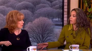 Reiss Ameira Silk Satin Button-Up Shirt worn by Sunny Hostin as seen in The View on  February 26, 2026