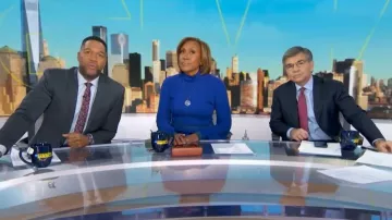 Pull Roksanda à nouer à la taille porté par Robin Roberts dans l'émission Good Morning America le 25 février 2026