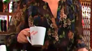 Black Floral Blouse worn by Sharon Collins (Sharon Case) in The Young and the Restless (S52)