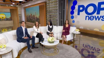 Christian Louboutin Kate 100 Patent Leather Pumps worn by Hanna A. Battah as seen in Good Morning America on February 26, 2026