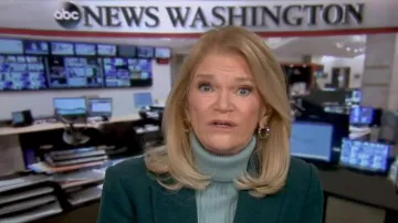 L'Agence Brooke Double-Breasted Crop Blazer worn by Martha Raddatz as seen in Good Morning America on  February 26, 2026