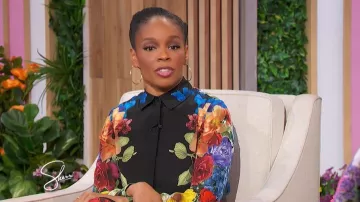Alice + Olivia Brady Button Front Blouse worn by Amber Ruffin as seen in Sherri on  February 26, 2026