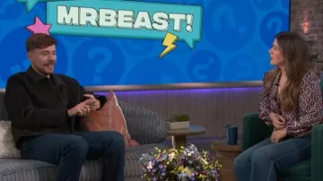 Vince Textured Plaid Shirt Jacket worn by MrBeast as seen in The Kelly Clarkson Show on February 26, 2026