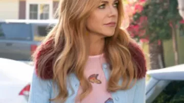High Potential S02 Morgan Gillory Fur Cardigan of Kaitlin Olson in High Potential