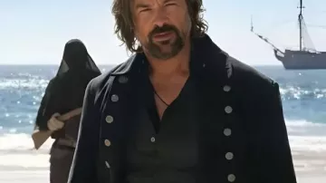 The Bluff 2026 Karl Urban Black Wool Coat