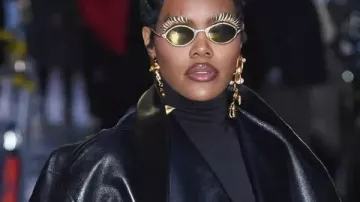 NYC 2026 Teyana Taylor Black Leather Jacket in TEYANA TAYLOR | Red Carpet Fashion Cam | 2026 GRAMMYs