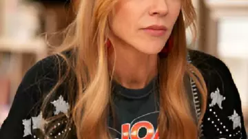 High Potential S02 Kaitlin Olson Western Collage Cardigan