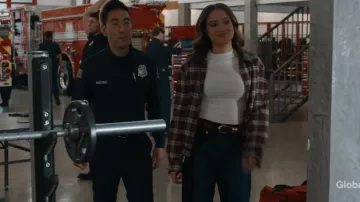 Zara Faux Leather Lapel Bomber Jacket worn by May Grant (Corinne Massiah) as seen in 9-1-1 (S09E11)