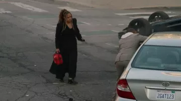 Simkhai Alexandra Belted Pleated Crepe Midi Dress worn by Karen Wilson (Tracie Thoms) as seen in 9-1-1 (S09E11)