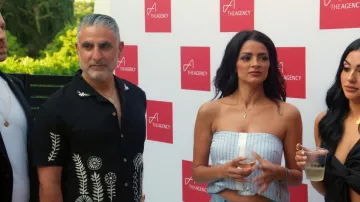 Andersson Bell May Embroidery Open Collar Shirts worn by Reza Farahan as seen in The Valley: Persian Style (S01E08)