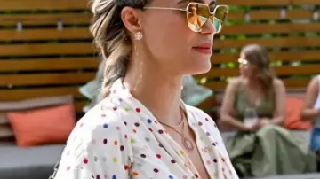 The Valley Persian Style 2026 Sky Askari Polka Dot Mini Dress as seen in The Valley: Persian Style (S01E03)