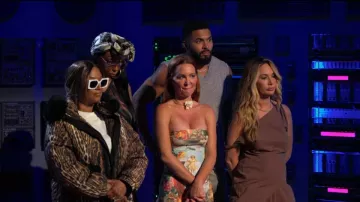 Superdown Harmony Maxi Dress worn by Ashley Mitchell as seen in House of Villains (S03E02)