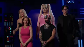 Michael Kors Collection Pink Ribbed Tank Dress worn by Drita D’Avanzo as seen in House of Villains (S03E02)