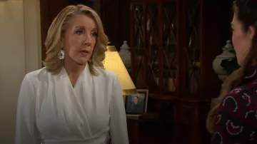 Chan Luu Magnolia Earrings White Mop Mix worn by Nikki Reed Newman (Melody Thomas-Scott) as seen in The Young and the Restless on February 16, 2026