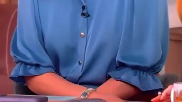 Puff Sleeves Shirt worn by Sara Haines in Sara Haines reacts to Pres. Trump's State of the Union address | The View