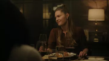 Frame The Cashmere Pointelle Cardigan worn by Sarah Silver (Maggie Lawson) as seen in Boston Blue (S01E07)