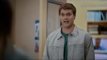 Gap UltraSoft Boxy Icon Denim Jacket worn by Matthew (Markus Silbiger) as seen in Shrinking (S03E06)