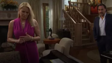Kobi Halperin Lex Dress in Fuchsia worn by Brooke Logan ( Katherine Kelly Lang) as seen in The Bold and the Beautiful on February 16, 2026