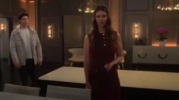 Jupe courte plissée Sandro portée par Electra Forrester (Laneya Grace) telle que vue dans The Bold and the Beautiful le 20 février 2026