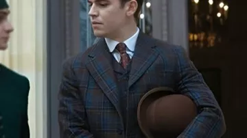 Young Sherlock Hero Fiennes Tiffin Plaid Tweed Suit