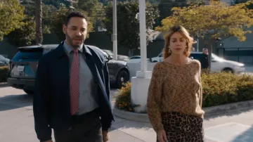 Ba&Sh Long Sleeve Sweater Leopold Beige worn by Morgan Gillory (Kaitlin Olson) as seen in High Potential (S02E13)