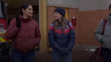 Patagonia Women's Silent Down Jacket worn by Stella Kidd (Miranda Rae Mayo) as seen in Chicago Fire (S14E12)