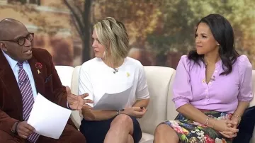 Camiseta Coralee de Veronica Beard llevada por Laura Jarrett tal como se ve en Today el 5 de marzo de 2026