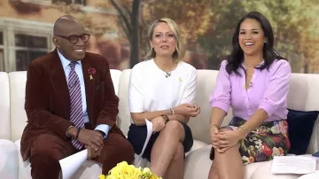 Falda lápiz floral holandesa de J. Crew llevada por Laura Jarrett tal como se ve en Today el 5 de marzo de 2026