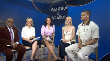 Camiseta Khaite Loa llevada por Maika Monroe tal como se ve en Today the March 5 de 2026